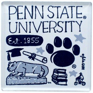 acrylic magnet Julia Gash illustrated Penn State University graphics